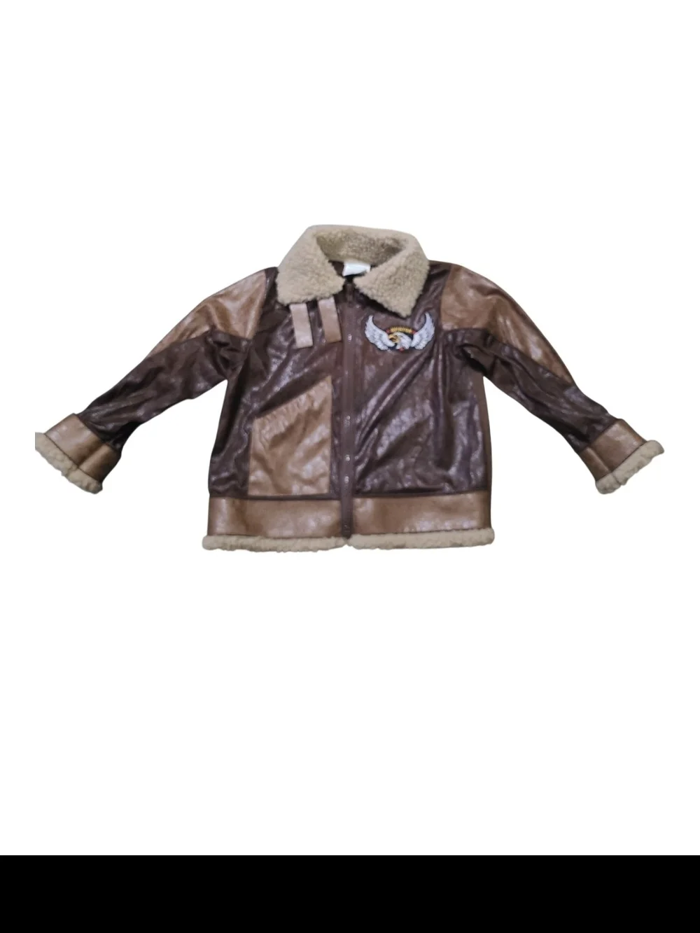 Kids Brown Faux Shearling Aviator Costume 2 Piece 4-5T